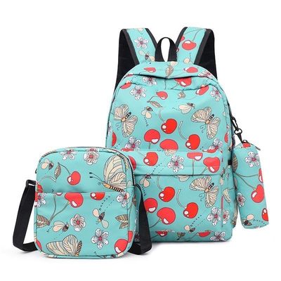 Vida diária da escola 3 peças Sacos escolares para adolescentes Mochila de impressão feminina