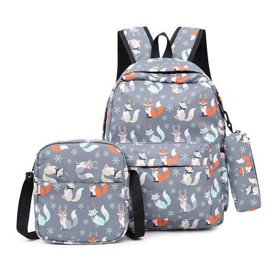 Vida diária da escola 3 peças Sacos escolares para adolescentes Mochila de impressão feminina