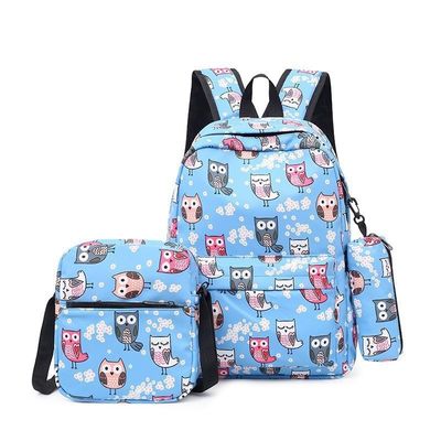Vida diária da escola 3 peças Sacos escolares para adolescentes Mochila de impressão feminina