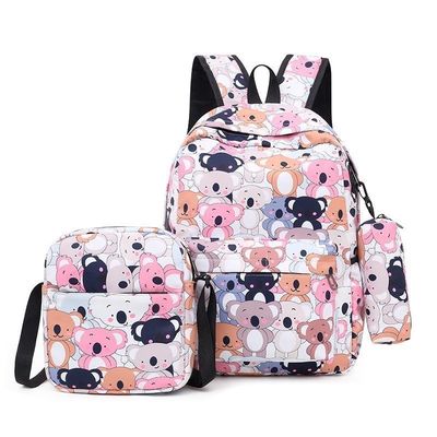 Vida diária da escola 3 peças Sacos escolares para adolescentes Mochila de impressão feminina