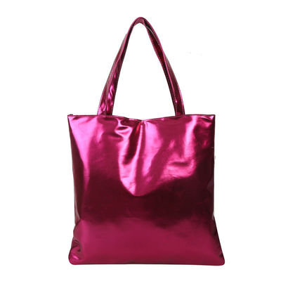 Bolsa de mão suave Tote Simples cor sólida brilhante Patente de couro para mochila de compras menina fofinha