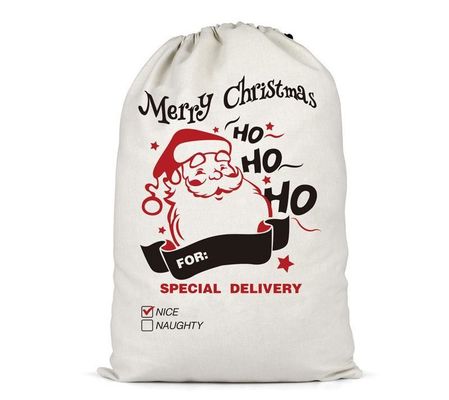 Cor personalizada e logotipo personalizado aceito Bolsas portáteis de lona portáteis de Natal reutilizáveis