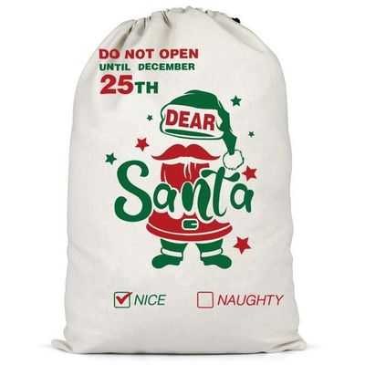 Cor personalizada e logotipo personalizado aceito Bolsas portáteis de lona portáteis de Natal reutilizáveis