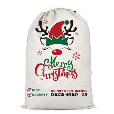 Cor personalizada e logotipo personalizado aceito Bolsas portáteis de lona portáteis de Natal reutilizáveis