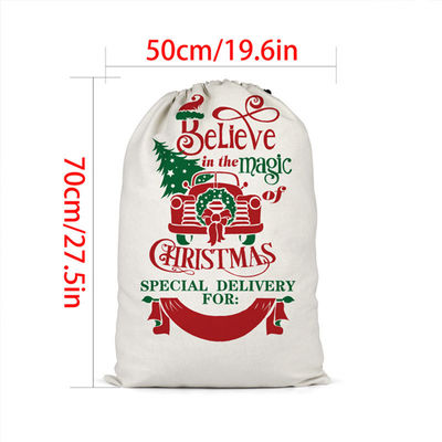 Cor personalizada e logotipo personalizado aceito Bolsas portáteis de lona portáteis de Natal reutilizáveis