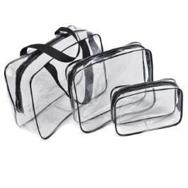 Maquiagem Organizador Cosmético Bolsas Tote Toiletries de viagem Saco com Bolsas Transparentes