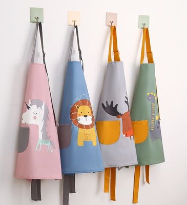 Uniform Bulk Cute Waterproof PU Enfermagem Crianças Crianças Pintura Avental com mangas