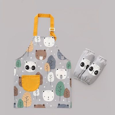 Uniform Bulk Cute Waterproof PU Enfermagem Crianças Crianças Pintura Avental com mangas