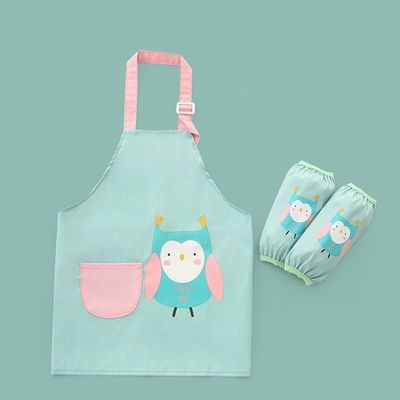 Uniform Bulk Cute Waterproof PU Enfermagem Crianças Crianças Pintura Avental com mangas