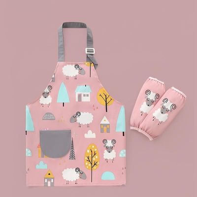 Uniform Bulk Cute Waterproof PU Enfermagem Crianças Crianças Pintura Avental com mangas