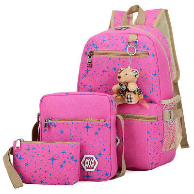 Saco escolar de mochila para crianças conjunto de 3 para viagens de lazer com design resistente à água