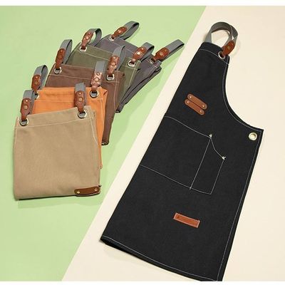 OEM/ODM Apron utilitário de lona encerada aceitável para jardinagem em restaurantes e cafés
