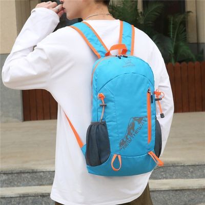 Logotipo personalizado Bolsas de ginástica esportiva de nylon dobrável leve impermeável mochila de saída