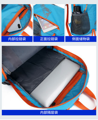 Logotipo personalizado Bolsas de ginástica esportiva de nylon dobrável leve impermeável mochila de saída