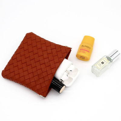 Bolsa de couro de noiva de casamento personalizada Bolsa de cosméticos de couro de donzelas em padrão sólido