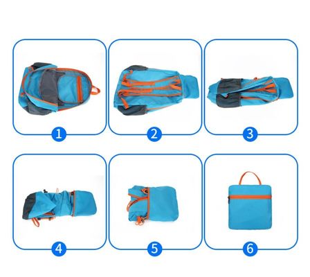 Logotipo personalizado Bolsas de ginástica esportiva de nylon dobrável leve impermeável mochila de saída