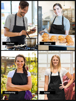 Tipo de tecido uniforme Logotipo personalizado impermeável Chef Kitchen Apron para Cafés Restaurantes Cozinhar