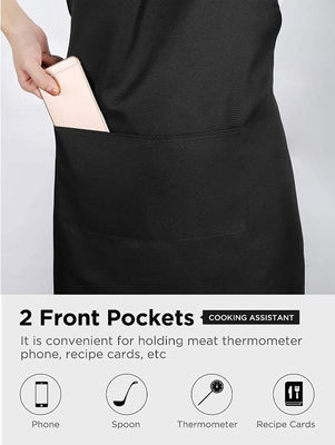 Tipo de tecido uniforme Logotipo personalizado impermeável Chef Kitchen Apron para Cafés Restaurantes Cozinhar