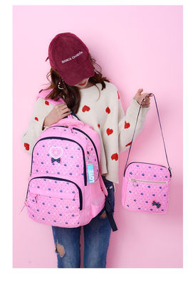 3pcs conjunto de estudantes primários mochila de escola de meninas bolsa com padrão de desenho animado de nylon