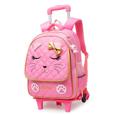 Logotipo personalizado Moda Crianças Crianças Cartoon Wheel Trolley Saco escolar para pré-escola