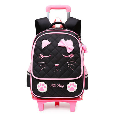 Logotipo personalizado Moda Crianças Crianças Cartoon Wheel Trolley Saco escolar para pré-escola