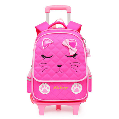 Logotipo personalizado Moda Crianças Crianças Cartoon Wheel Trolley Saco escolar para pré-escola