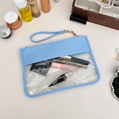 Bolsa de maquiagem clara de cor personalizada para organizar cosméticos e itens pessoais a granel