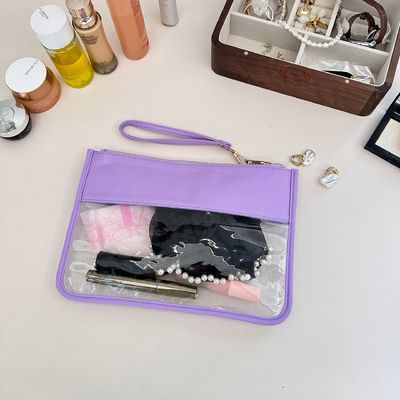 Bolsa de maquiagem clara de cor personalizada para organizar cosméticos e itens pessoais a granel