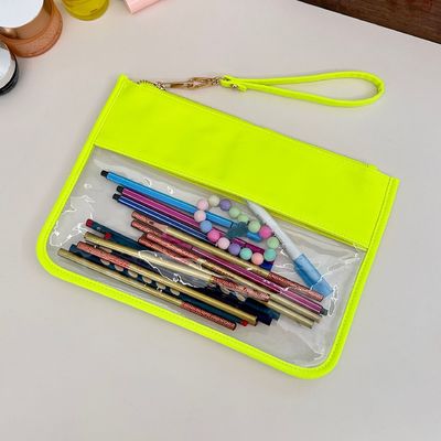 Bolsa de maquiagem clara de cor personalizada para organizar cosméticos e itens pessoais a granel
