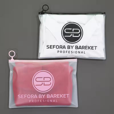 Saco de viagem transparente de PVC cosmético com fecho de fecho