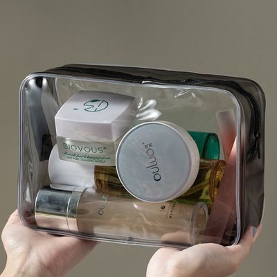 Material PVC Cosméticos Conveniência Caixa organizadora de maquiagem clara para viagens femininas