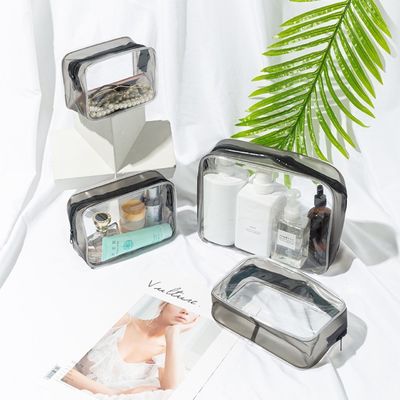 Material PVC Cosméticos Conveniência Caixa organizadora de maquiagem clara para viagens femininas