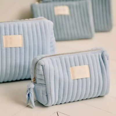 Saco cosmético de algodão suave e confortável com fechadura