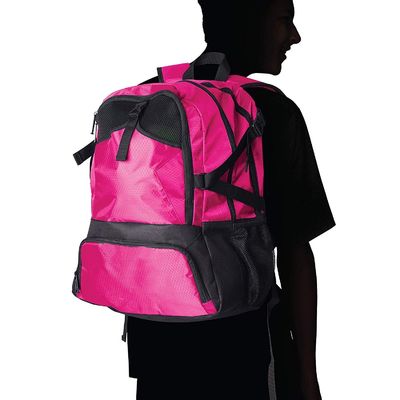 Mochila esportiva de cores brilhantes de grande capacidade com logotipo personalizado e padrão de letras