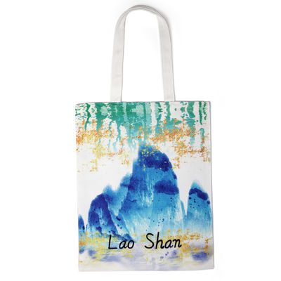 Logotipo personalizado aceito Saco Tote de algodão reciclável tela de algodão grande tamanho com bolso de fecho