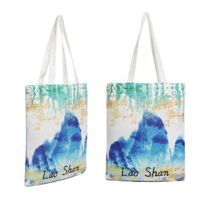 Logotipo personalizado aceito Saco Tote de algodão reciclável tela de algodão grande tamanho com bolso de fecho