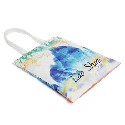 Logotipo personalizado aceito Saco Tote de algodão reciclável tela de algodão grande tamanho com bolso de fecho