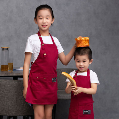 Logotipo personalizado Apron de cozinha para crianças e chapéu de chef para crianças Impressão digital OEM / ODM aceito