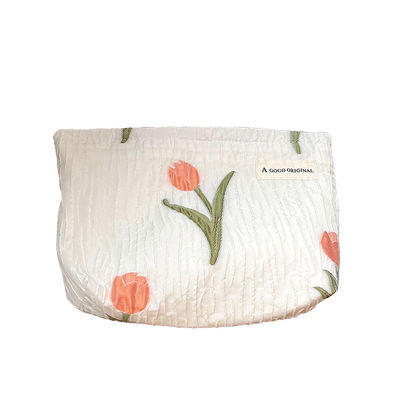 Logotipo personalizado Saco de maquiagem de lona de algodão de viagem para mulheres Saco cosmético estilo moda