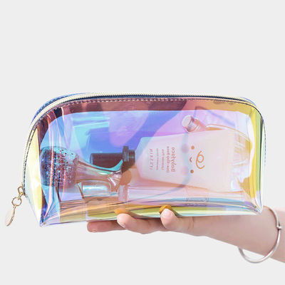 Bolsa cosmética laser transparente de logotipo personalizado para a vida diária e conveniência de viagem