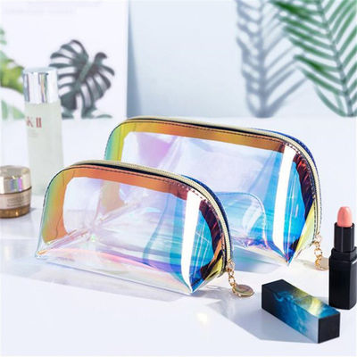 Bolsa cosmética laser transparente de logotipo personalizado para a vida diária e conveniência de viagem