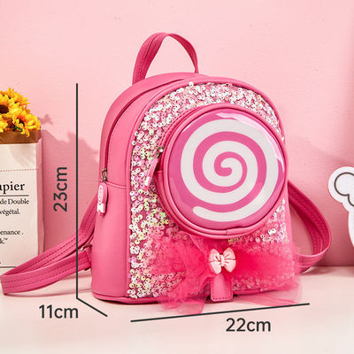 Vida diária da escola bolsas de desenho animado coloridas de bebê com luzes LED de brilho de design