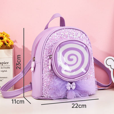 Vida diária da escola bolsas de desenho animado coloridas de bebê com luzes LED de brilho de design