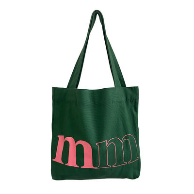 Logotipo personalizado Carta Casual Simples Saco de lona para Primavera Verão Green Shoulder Bag