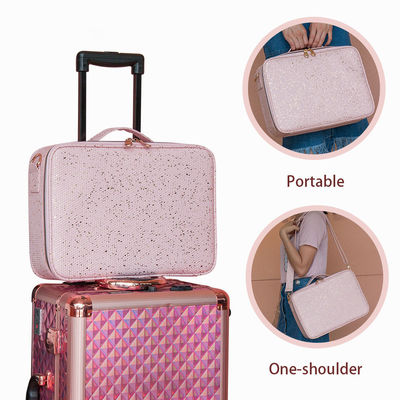 Saco cosmético de padrão sólido para cores personalizadas Saco portátil para o ombro