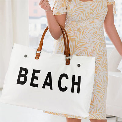 Bolsa de Tote de lona personalizada 2023 Design Bolsa de praia grande para mulheres à prova de água e areia