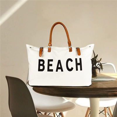 Bolsa de Tote de lona personalizada 2023 Design Bolsa de praia grande para mulheres à prova de água e areia