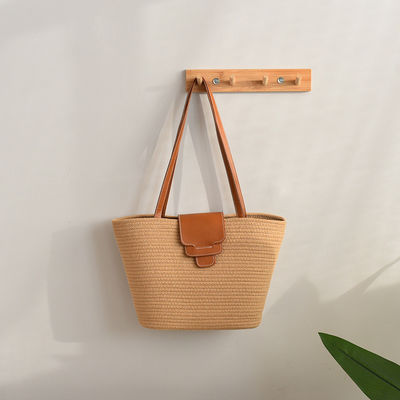 Aceitável OEM/ODM Cor Personalizada Bolsa de Praia de Palha Feminina para Viagens de Verão