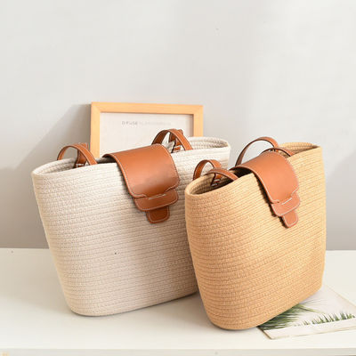 Aceitável OEM/ODM Cor Personalizada Bolsa de Praia de Palha Feminina para Viagens de Verão