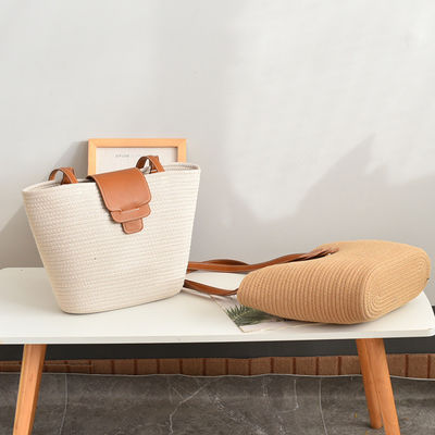 Aceitável OEM/ODM Cor Personalizada Bolsa de Praia de Palha Feminina para Viagens de Verão